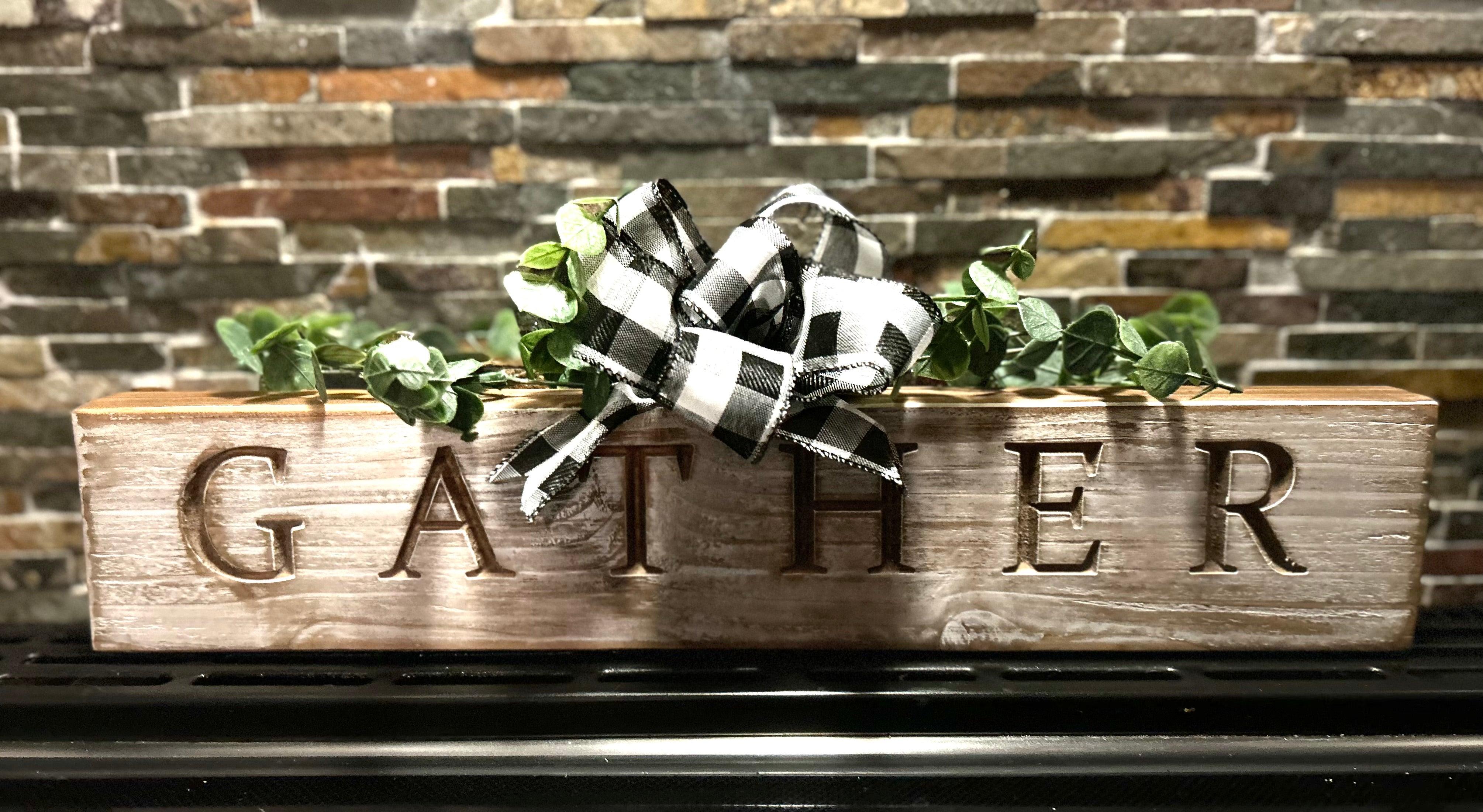 Handcrafted whitewashed pine carved home decor piece