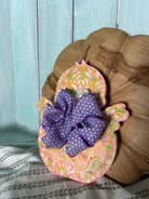 Handcrafted Multi-color Chick with Purple Ribbon 