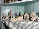 Handcrafted Wood Multi-color Easter Blocks with Cross 