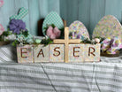 Handcrafted Wood Multi-color Easter Blocks with Cross 