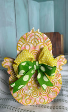 Handcrafted Multi-color Chick with Pink and Green Ribbon 