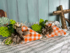 Handcrafted Wood Orange Spring Carrot with Ribbon