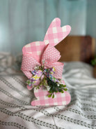 Handcrafted Pink Easter Bunny with Ribbon
